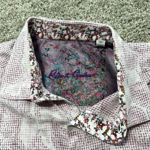 Robert Graham Men's Sz XL Long Sleeve Button-Up Shirt Pink/White - Picture 3 of 8